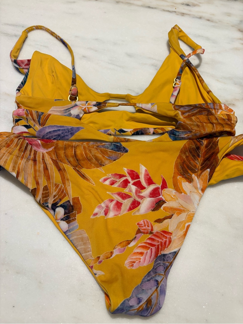 l*space Yellow Tropical Print Bikini Set - Picture 4 of 7